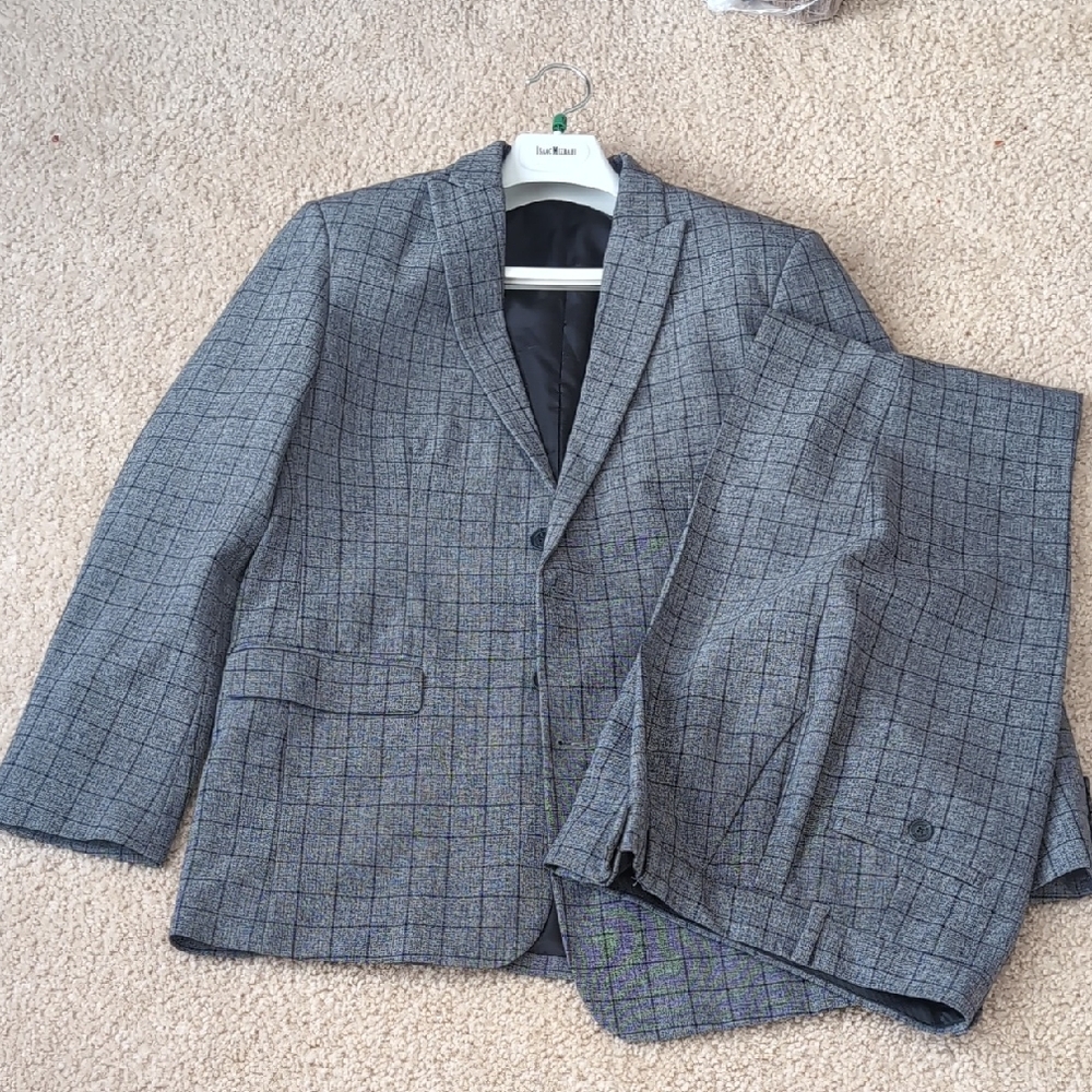 Calvin Klein Kids Gray Checkered Suit Set
